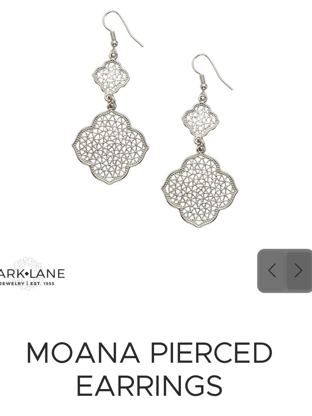 Park Lane Moana Silver Filigree Double-Drop Earrings